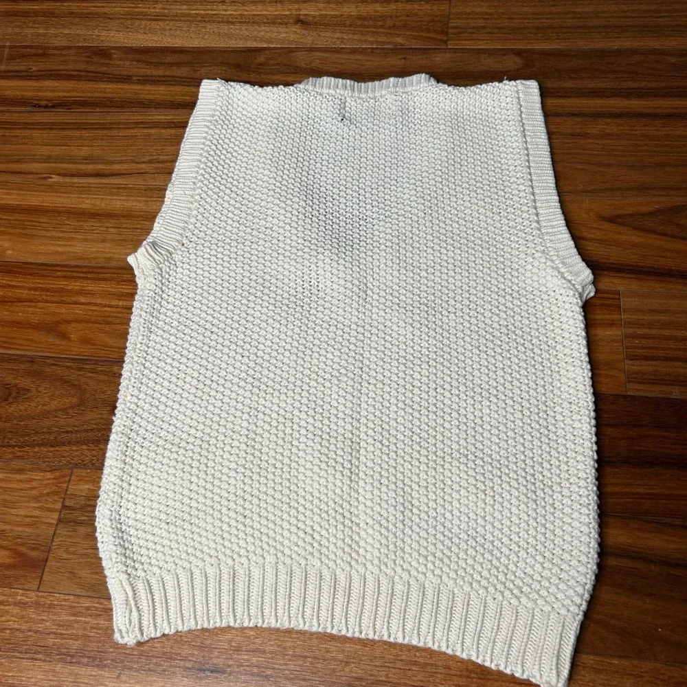 Herman Geist Hand Knit Cable Knit‎ Sleeveless Sweater Vest Top Womens